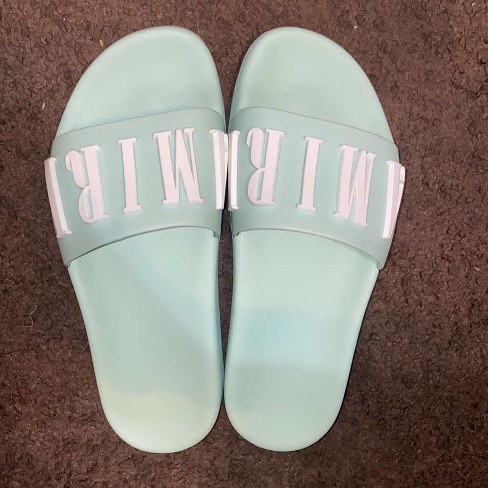 mint green amiri slides size 37, yes they are real.
